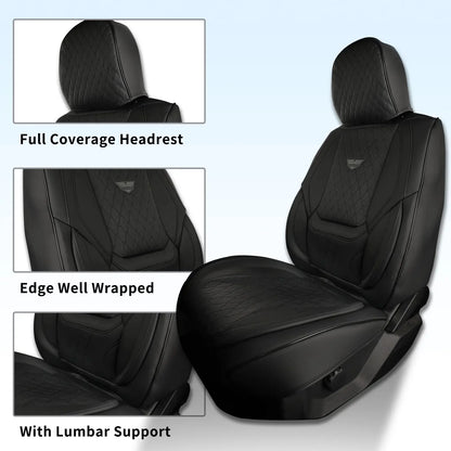 EKR Universal Car Seat Covers 5 Seats Full Set For Toyota Honda Lexus Ford Kia Hyundai Audi Waterproof Leather Auto Seat Protection All-Season Universal Fit Most Car Sedan SUV Car Accessories