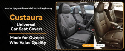 EKR Universal Car Seat Covers 5 Seats Full Set For Toyota Honda Lexus Ford Kia Hyundai Audi Waterproof Leather Auto Seat Protection All-Season Universal Fit Most Car Sedan SUV Car Accessories