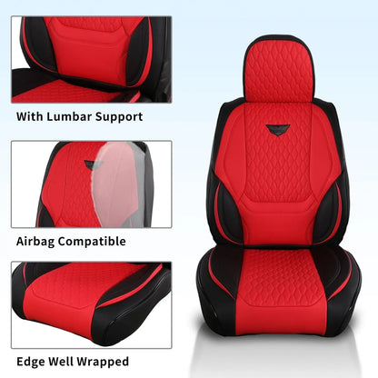 EKR Universal Car Seat Covers 5 Seats Full Set For Toyota Honda Lexus Ford Kia Hyundai Audi Waterproof Leather Auto Seat Protection All-Season Universal Fit Most Car Sedan SUV Car Accessories