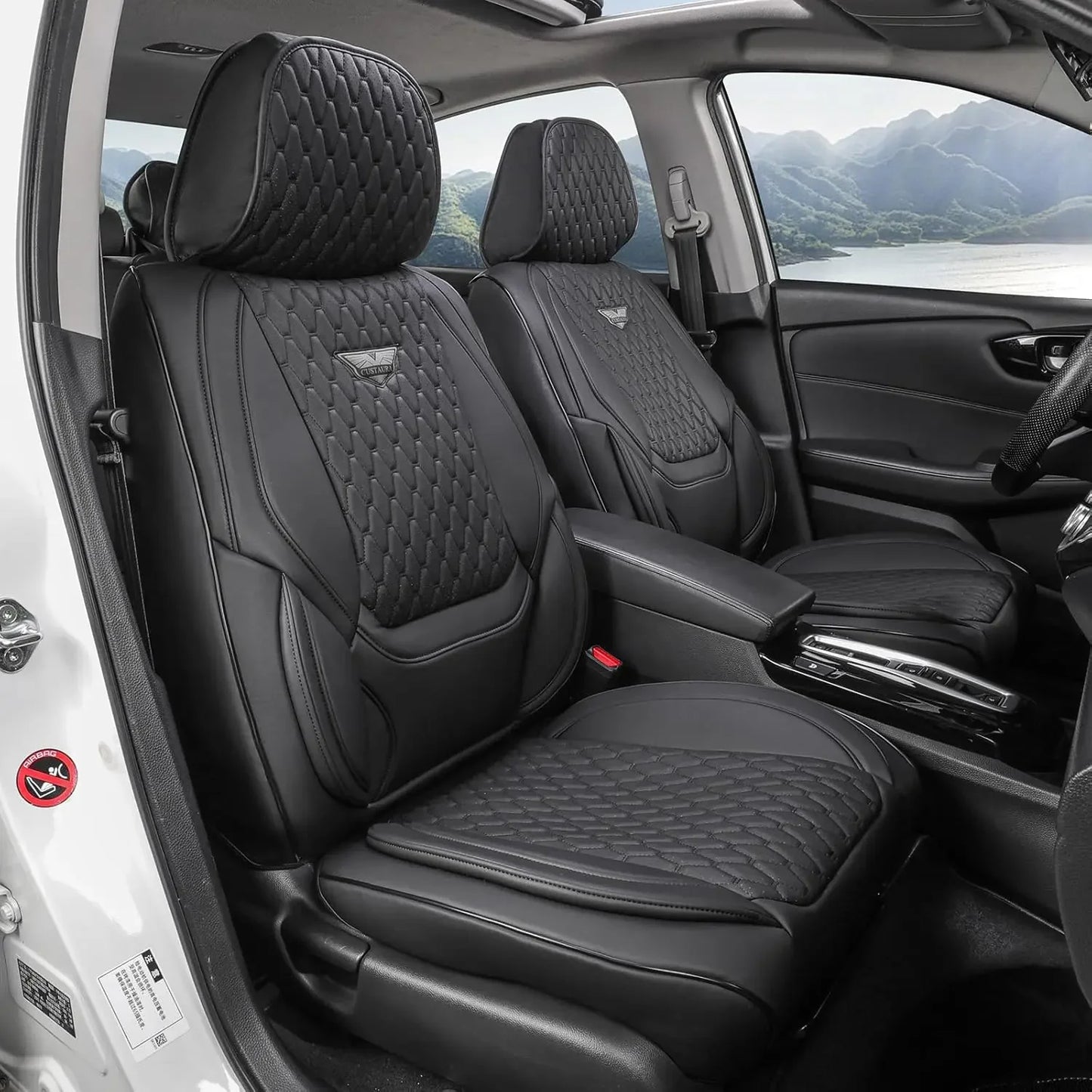 EKR Universal Car Seat Covers 5 Seats Full Set For Toyota Honda Lexus Ford Kia Hyundai Audi Waterproof Leather Auto Seat Protection All-Season Universal Fit Most Car Sedan SUV Car Accessories