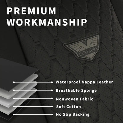 EKR Universal Car Seat Covers 5 Seats Full Set For Toyota Honda Lexus Ford Kia Hyundai Audi Waterproof Leather Auto Seat Protection All-Season Universal Fit Most Car Sedan SUV Car Accessories